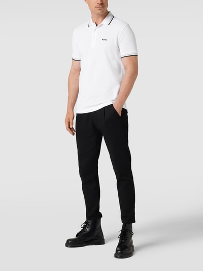 BOSS Green Regular Fit Poloshirt mit Label-Stitching Modell 'Paddy' Weiss 1