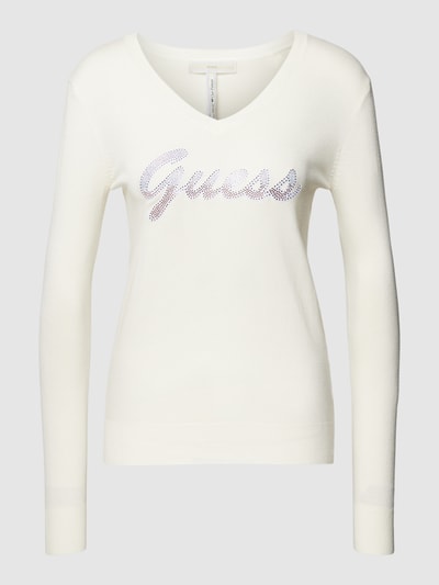 Guess Strickpullover mit Label-Detail Modell 'PASCALE' Offwhite 2