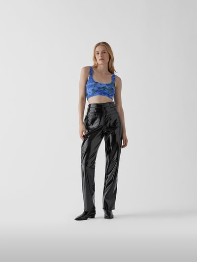 ROTATE Crop Top mit Allover-Muster Blau 1