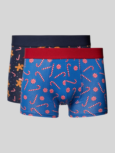 Christian Berg Men Trunks mit elastischem Bund im 2er-Pack Marine 1