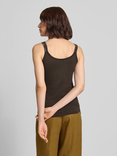 monari Tanktop met ronde hals en labeldetail Donkerbruin - 5