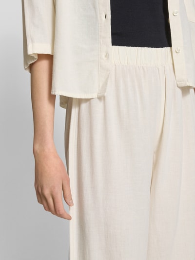 Review Wide Leg Stoffhose mit elastischem Bund Offwhite 3