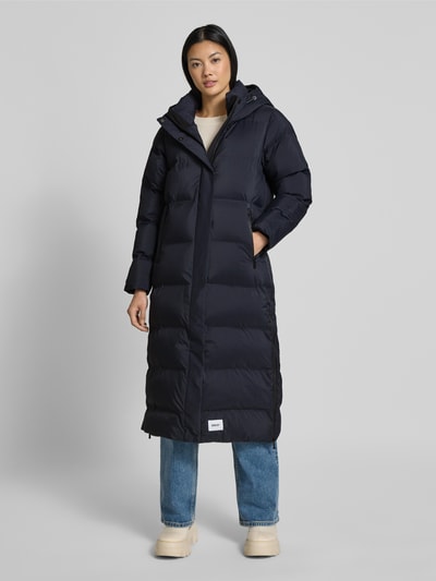 khujo Gewatteerde lange jas met ritszakken, model 'MAYLA3' Donkerblauw - 4