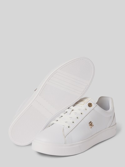 Tommy Hilfiger Sneakersy niskie ze skóry naturalnej Biały 4