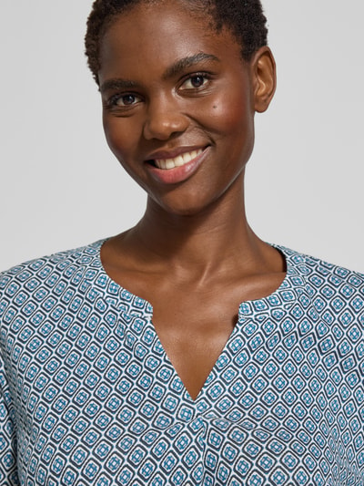 Tom Tailor Regular Fit Bluse aus Baumwoll-Mix Petrol 3