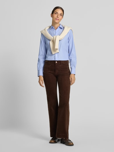 Christian Berg Woman Corduroy broek met opgestikte sierstrookzakken Middenbruin - 1
