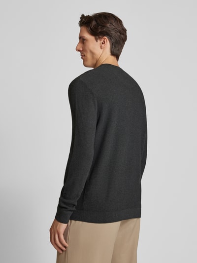 Tom Tailor Regular Fit Strickpullover mit geripptem Rundhalsausschnitt Anthrazit 5