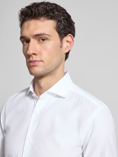 BOSS Slim Fit Freizeithemd aus reiner Baumwolle mit extra langem Arm Modell 'H-HANK-SP' Weiss 3