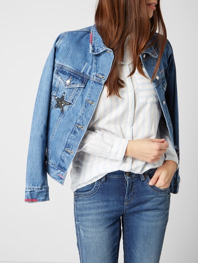 Lieblingsstück Jeansjacke mit Message-Stickereien  Jeansblau Melange 3