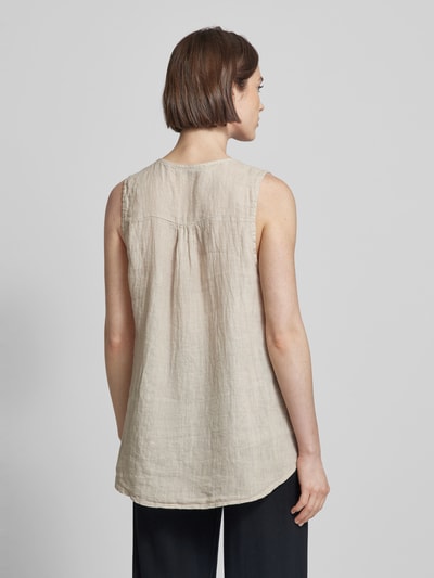 ZABAIONE Linnen blousetop met applicatie, model 'Ai44na' Beige - 5