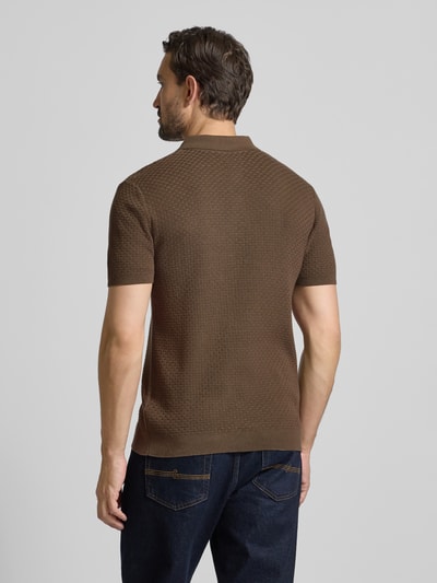 MCNEAL Strickpolo mit kurzer Knopfleiste Mittelbraun 5