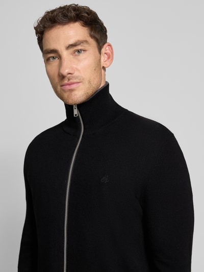 Marc O'Polo Regular Fit Strickjacke aus Baumwoll-Mix mit Schurwoll-Anteil Black 3
