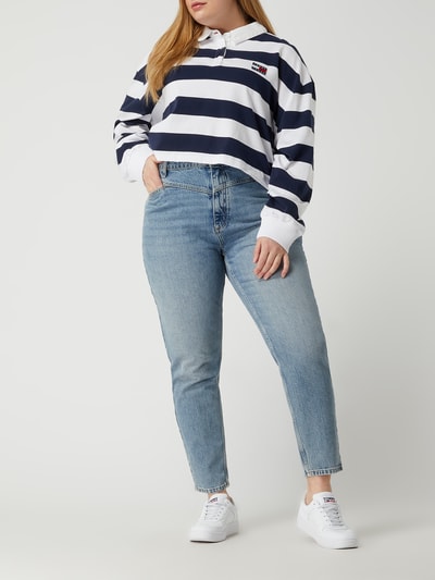 Tommy Jeans Curve Koszulka rugby PLUS SIZE krótka z bawełny ekologicznej  Czerwony 1