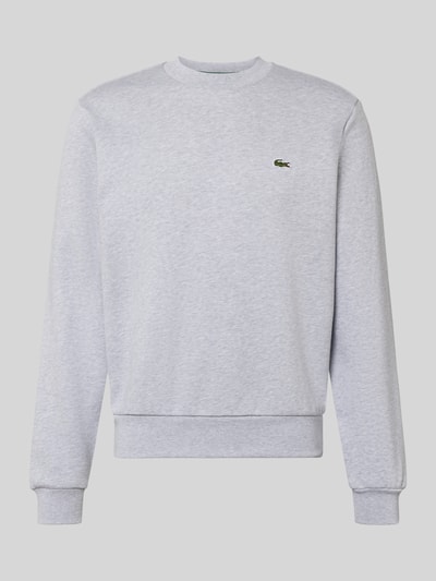 Produktfoto, Regular Fit Sweatshirt aus Baumwoll-Mix von Lacoste, jednokolorowy, krój regular fit, naszywka z logo, dekolt okrągły, długi rękaw, zakończenia prążkowane, dzianina dresowa, mieszanka bawełny