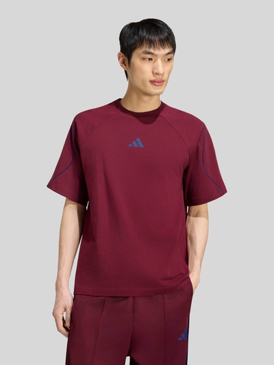 adidas Sportswear Regular Fit T-Shirt aus reiner Baumwolle Modell 'STADIUM' Dunkelrot 4