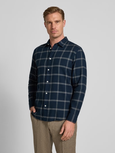 SELECTED HOMME Slim fit vrijetijdsoverhemd van puur katoen, model 'SLIMOWEN' Marineblauw - 4