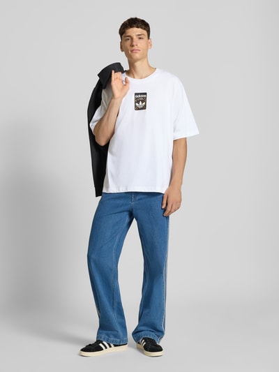 adidas Originals T-Shirt mit Label-Print Weiss 1