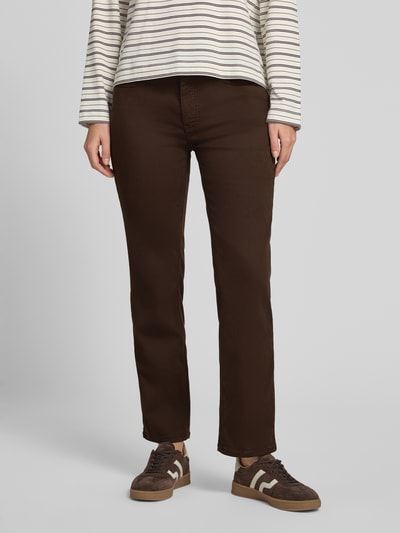 MAC straight fit jeans van katoenmix model 'Dream' Donkerbruin - 4