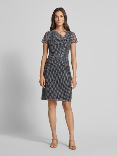 Zero Knielanges Kleid mit Wasserfall-Ausschnitt Bleu 4