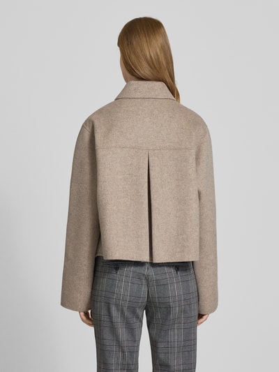 BOSS Boxy Fit Wolljacke mit verdeckter Knopfleiste Modell 'CAFETA' Mud Melange 5