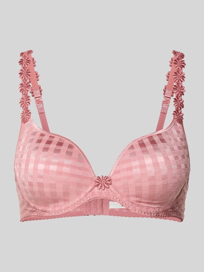 Produktfoto, BH mit verstellbaren Trägern Modell 'AVERO' von Marie Jo, Stretch-Material-Mix in Rosa mit Karomuster und feinen Stitchings.