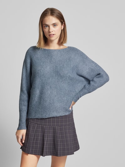 Only Pullover mit überschnittenen Schultern Modell 'DANIELLA' Jeansblau 4