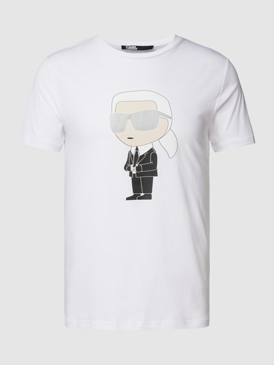 Karl Lagerfeld T-shirt z nadrukowanym motywem Biały 2