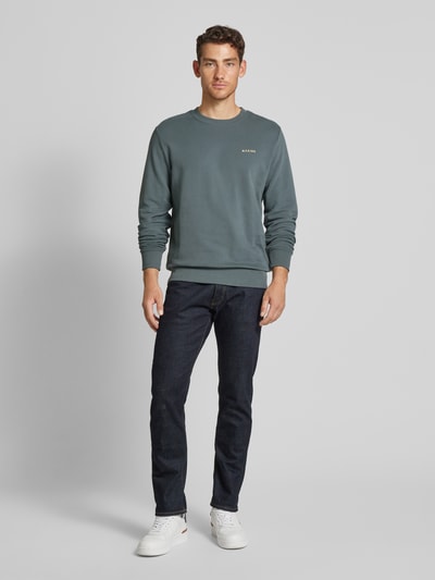 Mazine Sweatshirt mit Label-Stitching Modell 'Barrow' Blau 1