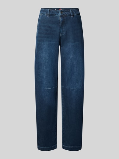 Produktfoto, dunkelblaue Barrel Jeans aus Baumwoll-Mix von Buena Vista, glatte Oberfläche, Dames Barrel Jeans von Buena Vista