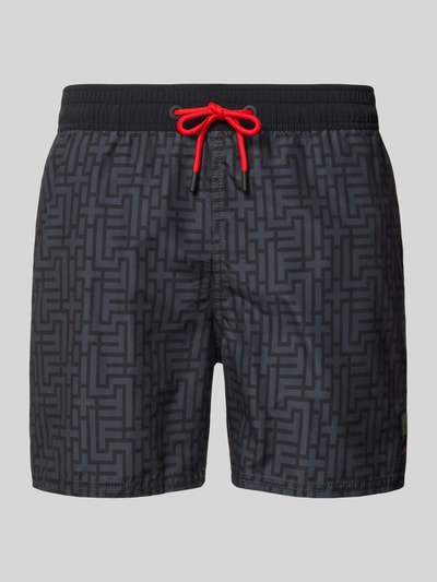FIRE + ICE Regular Fit Badeshorts mit Tunnelzug Modell 'Nelson' Graphit 1