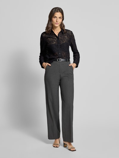 comma Regular fit blouse van kant, model 'EXPLORE' Zwart - 1