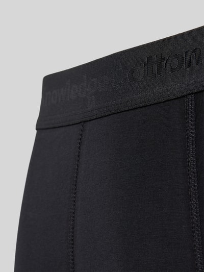 Knowledge Cotton Apparel Boxershort met band met label in een set van 3 stuks Zwart - 2