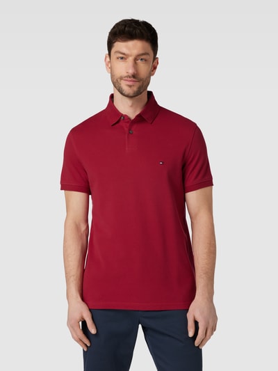 Tommy Hilfiger Poloshirt mit Label-Stitching Kirsche 4