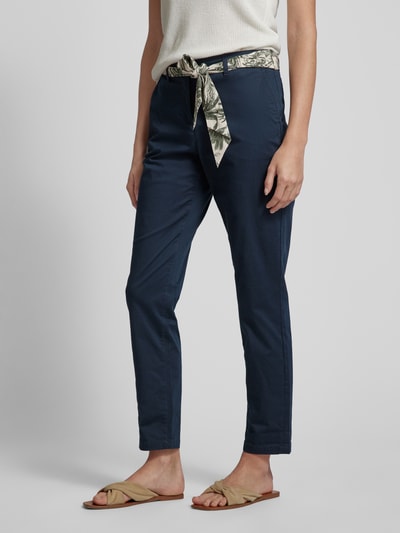 Christian Berg Woman Regular fit chino met strikceintuur Donkerblauw - 4