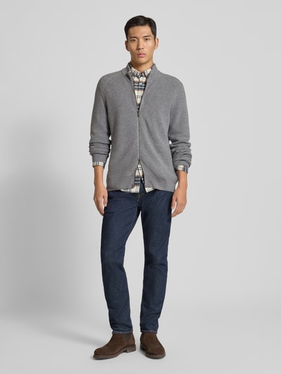 MAERZ Muenchen Cardigan van scheerwol met tweewegsritssluiting Middengrijs - 1