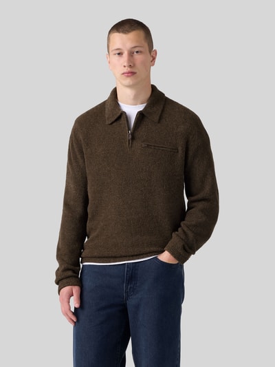 Levi's® troyer o kroju regular fit z czystej bawełny z brustaszą Czekoladowy 4