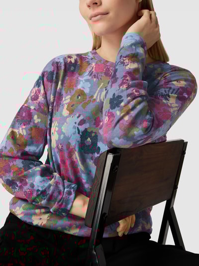 B.Young Shirt met lange mouwen en all-over motief, model 'Sky' Rookblauw - 3