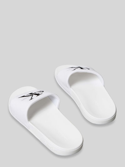 CK Calvin Klein Badeschuhe mit Logo Print Weiss 2