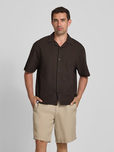 Edwin Regular Fit Freizeithemd mit 1/2-Arm Modell 'SAGA' Dunkelbraun 4
