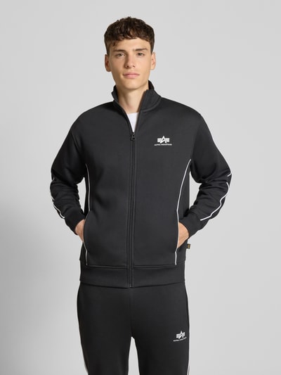 Alpha Industries Sweatjacke mit Logo und Stehkragen Black 4