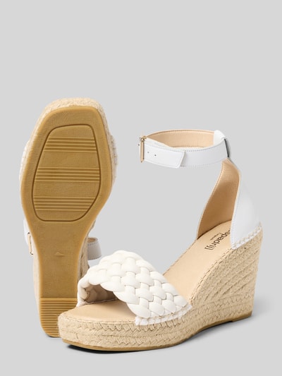 Espadrij Wedges in Flecht-Optik mit Dornschließe Modell 'SAINT TROPEZ' Weiss 4