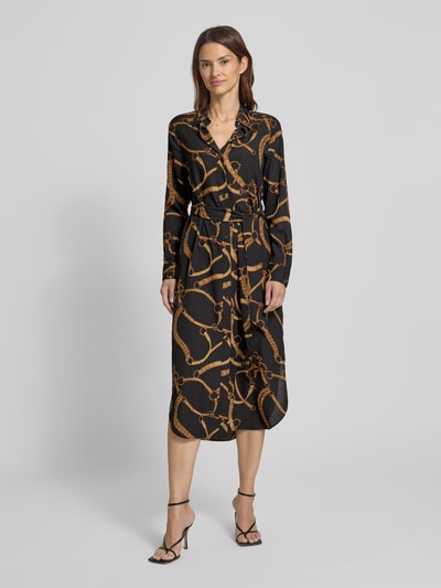 Lauren Ralph Lauren Sukienka midi z kołnierzykiem koszulowym model ‘SHADNY’ Czarny 4