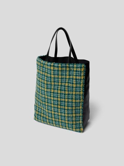 Marni Shopper mit Besatz aus Teddyfell Grün 2