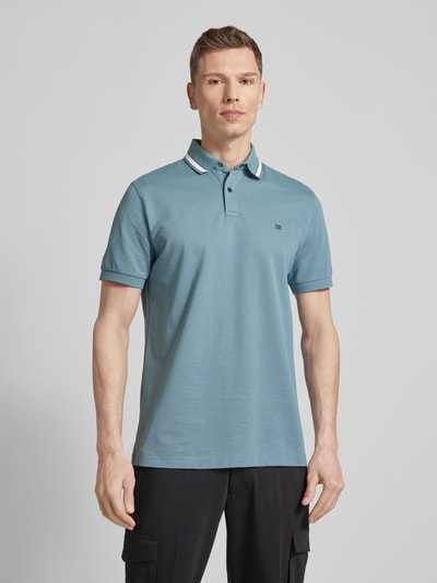 Christian Berg Men Regular fit poloshirt met logoprint Metallic turquoise - 4