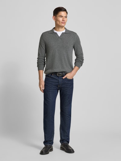 Marc O'Polo Sweter z dzianiny o kroju regular fit z mieszanki bawełny i żywej wełny Antracytowy 1