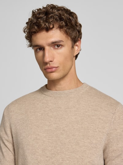 Christian Berg Men Strickpullover aus Wolle-Kaschmir-Mix Beige Melange 3