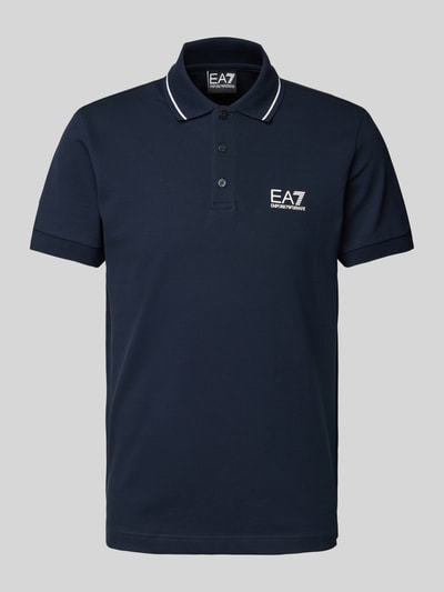 EA7 Emporio Armani Slim Fit Poloshirt mit Label-Print Modell 'TRAIN CORE' Dunkelblau 1