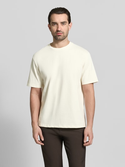 Lindbergh Oversized T-shirt met ronde hals Offwhite - 4