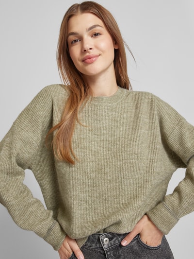 Scotch & Soda Gebreide pullover met extra brede schouders Lindegroen - 3