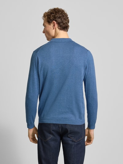 Christian Berg Men Gebreide pullover met polokraag Jeansblauw gemêleerd - 5